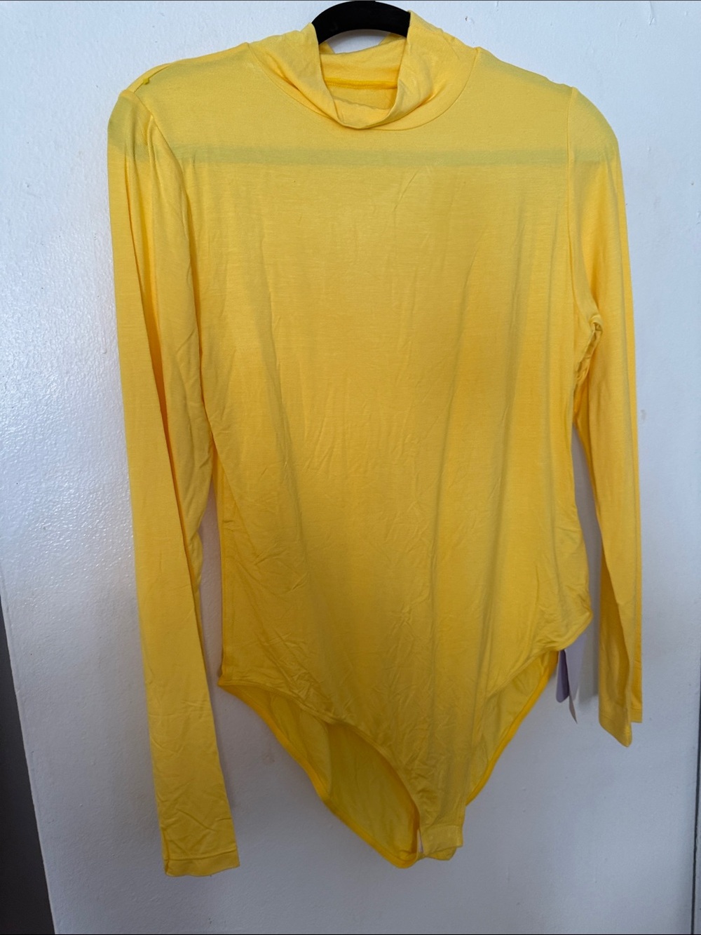 Yellow Long-Sleeve Turtleneck Bodysuit - Unbranded